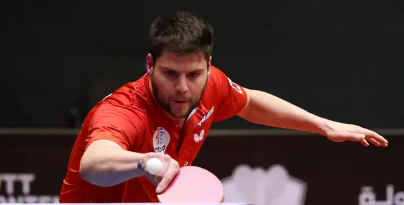 Bild: Für Dimitrij Ovtcharov ist der Singapore Smash nach nur einem Spiel schon wieder beendet. (©WTT)