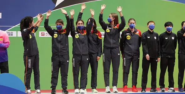 Bild: Die deutschen Damen freuten sich über ihre Bronzemedaille (©ITTF)