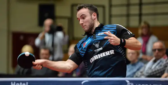 Bild: Ochsenhausens Simon Gauzy gelang die Sensation gegen Xu Xin (©Roscher)